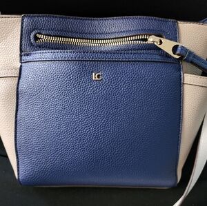Liz Claiborne Lola Blue and Cream Crossbody Bag